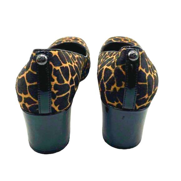 Vintage Women's Donald J Pliner Giraffe Print Calf Hair Block Heel Pump Size 8 - Picture 5 of 7